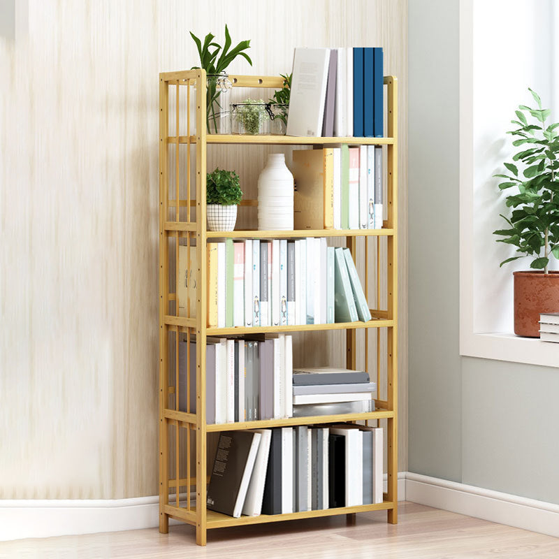 Modern Bamboo Etagere Bookshelf Bedroom Vertical Open Shelf Bookcase with Shelves