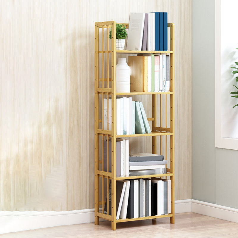Modern Bamboo Etagere Bookshelf Bedroom Vertical Open Shelf Bookcase with Shelves