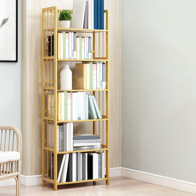 Modern Bamboo Etagere Bookshelf Bedroom Vertical Open Shelf Bookcase with Shelves