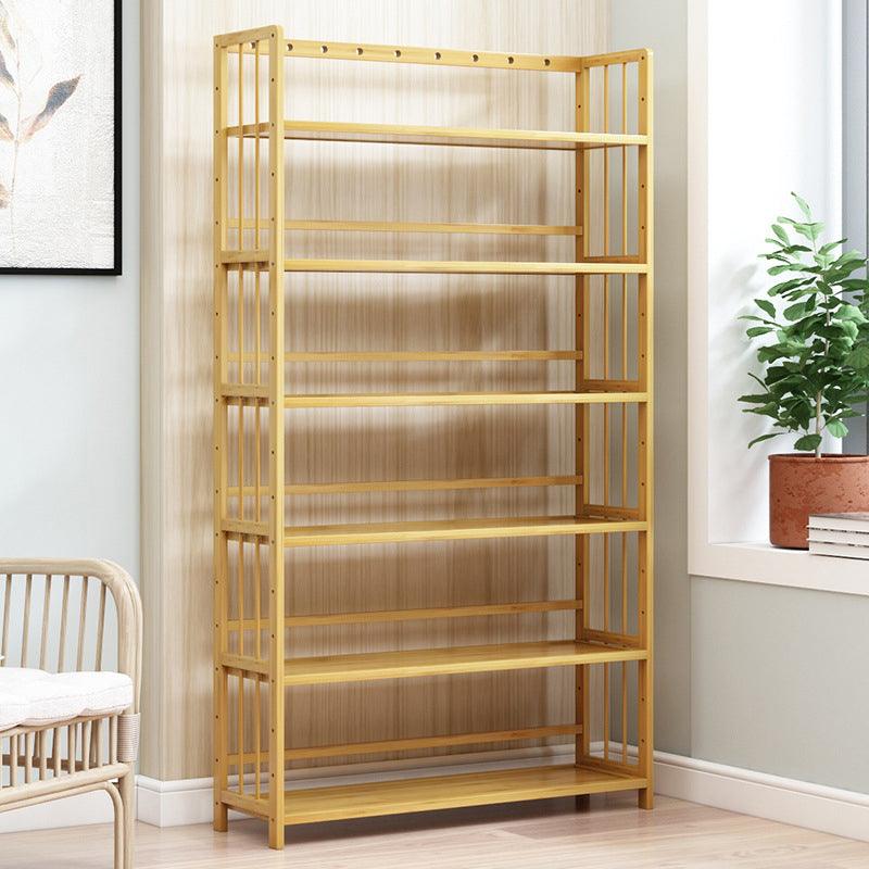 Modern Bamboo Etagere Bookshelf Bedroom Vertical Open Shelf Bookcase with Shelves