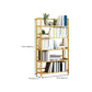 Modern Bamboo Etagere Bookshelf Bedroom Vertical Open Shelf Bookcase with Shelves