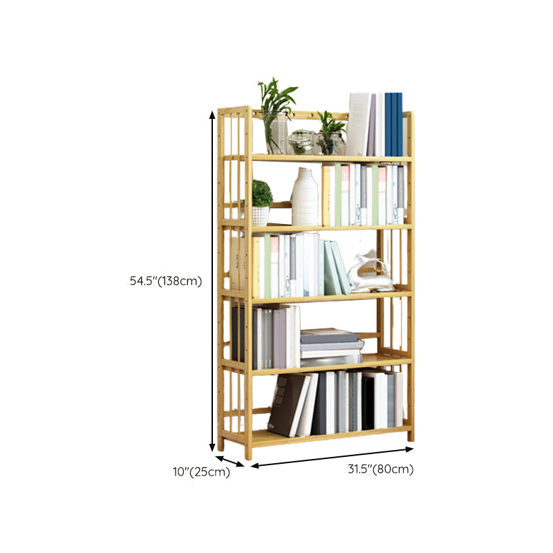 Modern Bamboo Etagere Bookshelf Bedroom Vertical Open Shelf Bookcase with Shelves