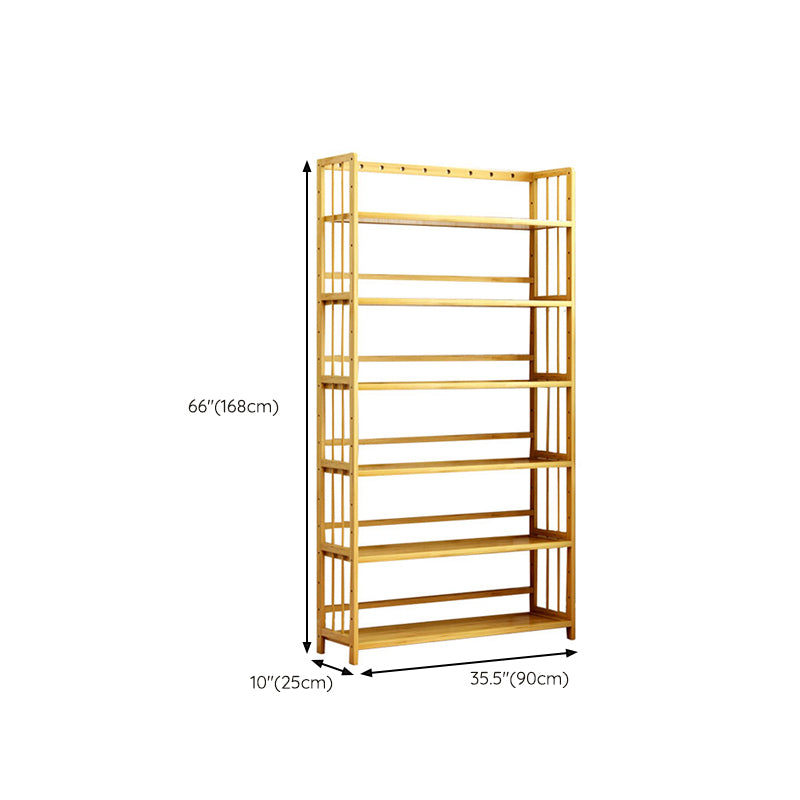 Modern Bamboo Etagere Bookshelf Bedroom Vertical Open Shelf Bookcase with Shelves