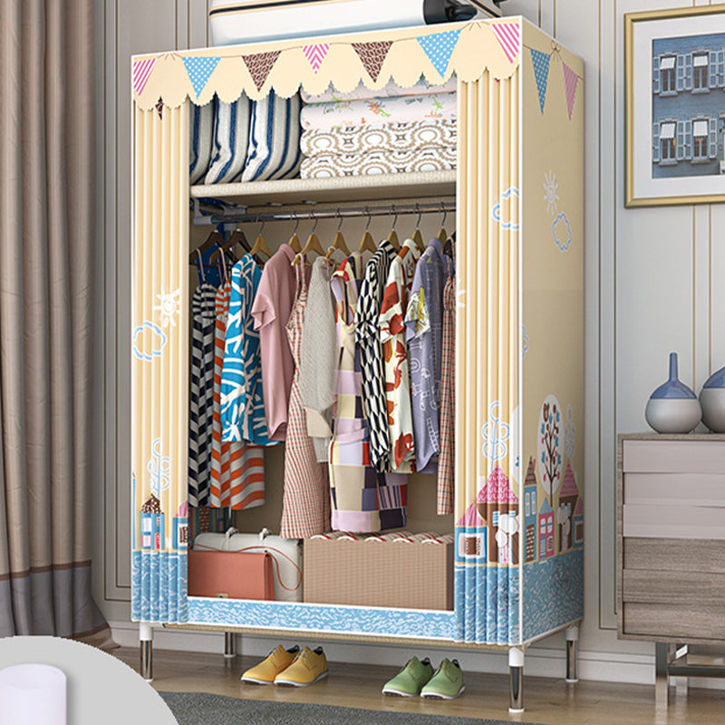 Armoire de garde-robe contemporaine avec étagères Closet de garde-robe en acier pour chambre à coucher