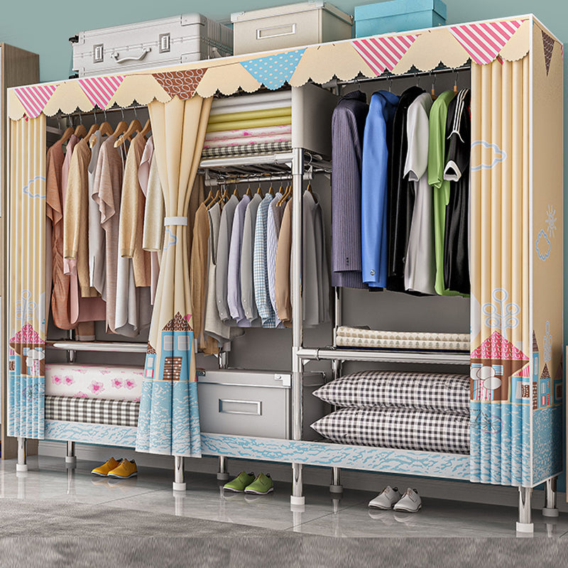 Armoire de garde-robe contemporaine avec étagères Closet de garde-robe en acier pour chambre à coucher