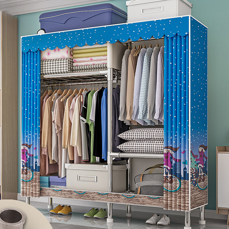 Armoire de garde-robe contemporaine avec étagères Closet de garde-robe en acier pour chambre à coucher