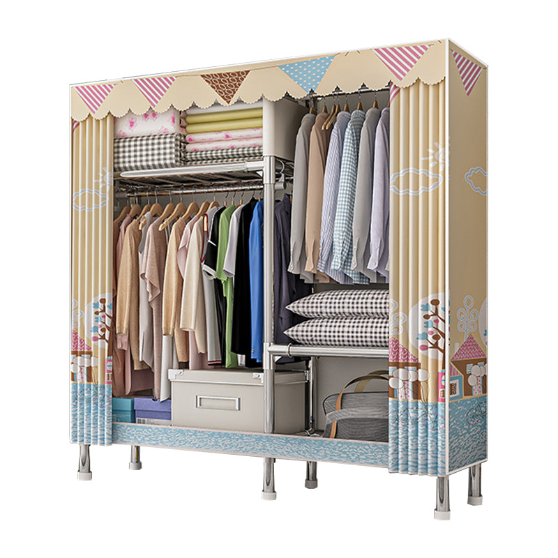 Armoire de garde-robe contemporaine avec étagères Closet de garde-robe en acier pour chambre à coucher