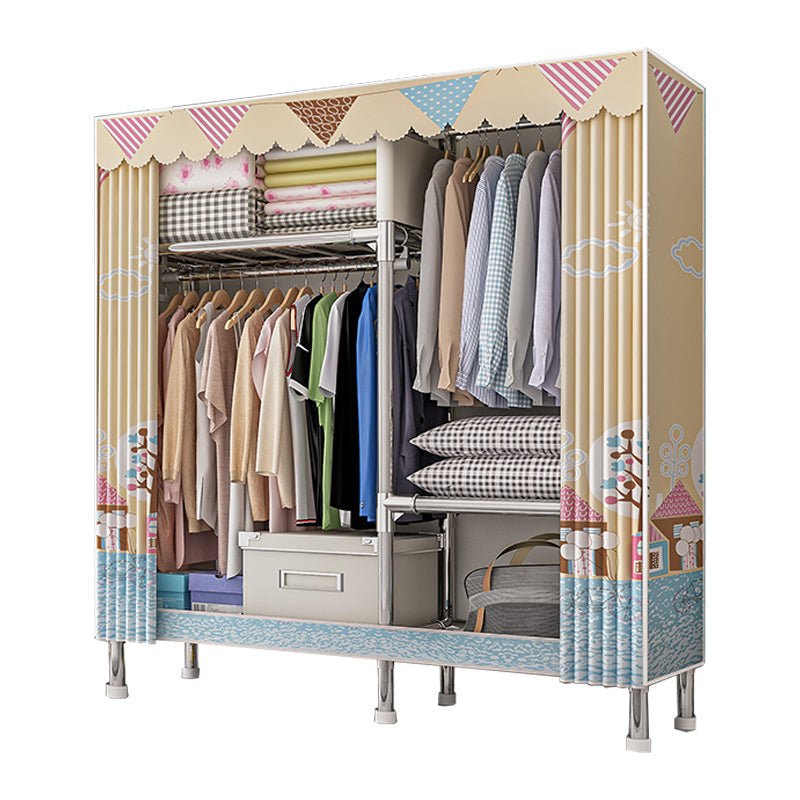 Armoire de garde-robe contemporaine avec étagères Closet de garde-robe en acier pour chambre à coucher