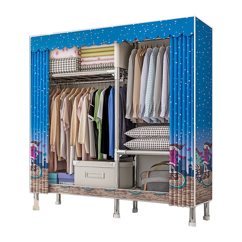 Armoire de garde-robe contemporaine avec étagères Closet de garde-robe en acier pour chambre à coucher