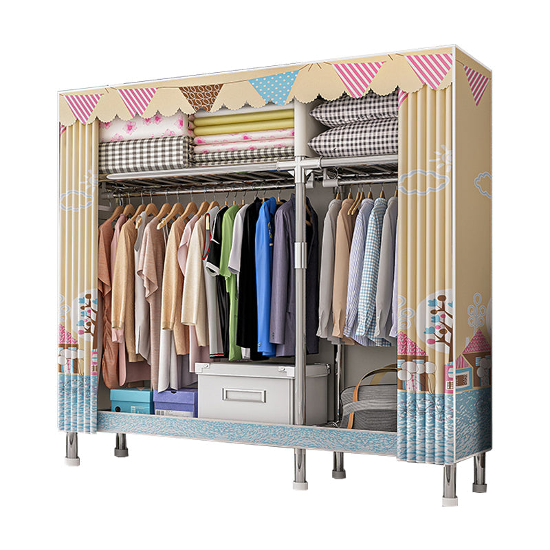 Armoire de garde-robe contemporaine avec étagères Closet de garde-robe en acier pour chambre à coucher