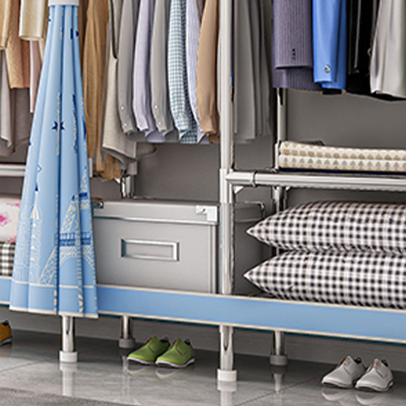 Armoire de garde-robe contemporaine avec étagères Closet de garde-robe en acier pour chambre à coucher