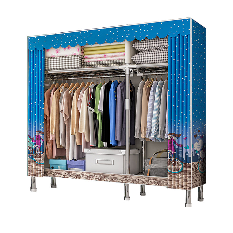 Armoire de garde-robe contemporaine avec étagères Closet de garde-robe en acier pour chambre à coucher