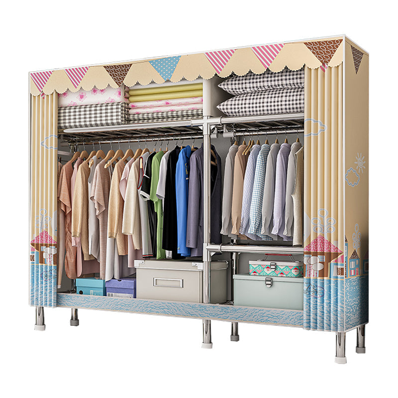 Armoire de garde-robe contemporaine avec étagères Closet de garde-robe en acier pour chambre à coucher