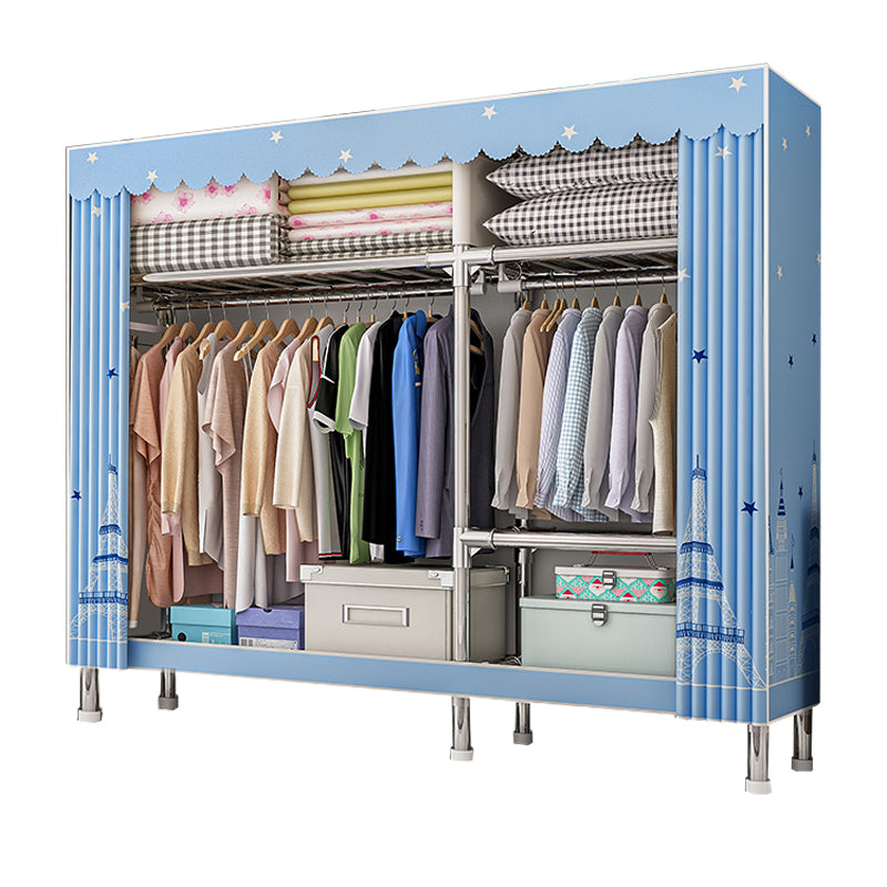 Armoire de garde-robe contemporaine avec étagères Closet de garde-robe en acier pour chambre à coucher