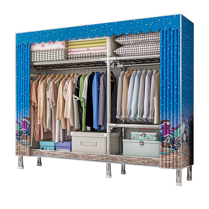 Armoire de garde-robe contemporaine avec étagères Closet de garde-robe en acier pour chambre à coucher