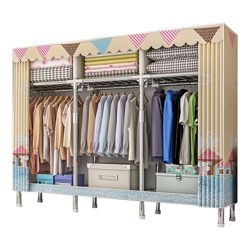 Armoire de garde-robe contemporaine avec étagères Closet de garde-robe en acier pour chambre à coucher