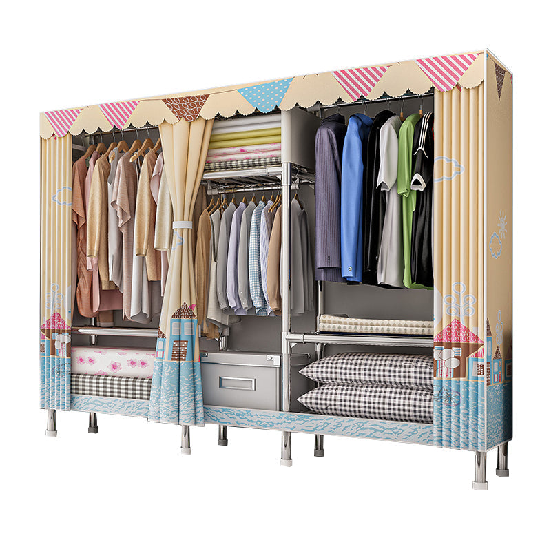 Armoire de garde-robe contemporaine avec étagères Closet de garde-robe en acier pour chambre à coucher