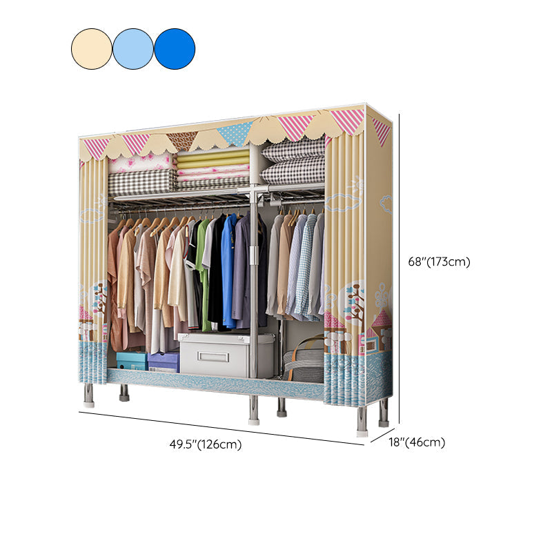 Armoire de garde-robe contemporaine avec étagères Closet de garde-robe en acier pour chambre à coucher