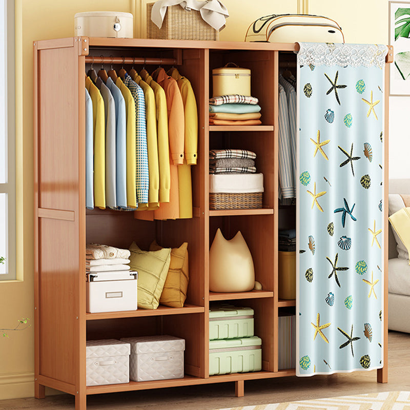 Armadio in legno massiccio moderno per mobile marrone casa con ripiani