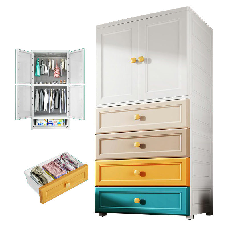 Armoire de garde-robe en plastique armoire de garde-robe contemporaine avec jambes