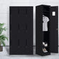 Black Steel Wardrobe with Hinged Door Industrial Storage Cabinet for Bathroom Clearhalo 'Armoires & Wardrobes' 'armoires_wardrobes' 'Bedroom Furniture' 'furn' 'furn_armoires_wardrobes' 'Furniture' 6249851