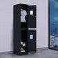 Black Steel Wardrobe with Hinged Door Industrial Storage Cabinet for Bathroom 15"L x 18"W x 73"H 2 Clearhalo 'Armoires & Wardrobes' 'armoires_wardrobes' 'Bedroom Furniture' 'furn' 'furn_armoires_wardrobes' 'Furniture' 6249854