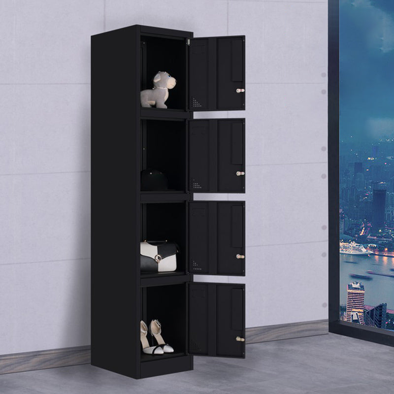Black Steel Wardrobe with Hinged Door Industrial Storage Cabinet for Bathroom 15"L x 18"W x 73"H 4 Clearhalo 'Armoires & Wardrobes' 'armoires_wardrobes' 'Bedroom Furniture' 'furn' 'furn_armoires_wardrobes' 'Furniture' 6249858