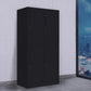 Black Steel Wardrobe with Hinged Door Industrial Storage Cabinet for Bathroom 35"L x 20"W x 73"H 4 Clearhalo 'Armoires & Wardrobes' 'armoires_wardrobes' 'Bedroom Furniture' 'furn' 'furn_armoires_wardrobes' 'Furniture' 6249861