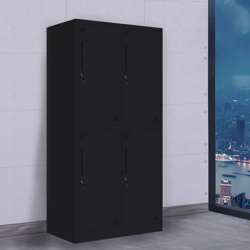 Black Steel Wardrobe with Hinged Door Industrial Storage Cabinet for Bathroom 35"L x 20"W x 73"H 4 Clearhalo 'Armoires & Wardrobes' 'armoires_wardrobes' 'Bedroom Furniture' 'furn' 'furn_armoires_wardrobes' 'Furniture' 6249861