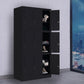 Black Steel Wardrobe with Hinged Door Industrial Storage Cabinet for Bathroom 35"L x 18"W x 73"H 9 Clearhalo 'Armoires & Wardrobes' 'armoires_wardrobes' 'Bedroom Furniture' 'furn' 'furn_armoires_wardrobes' 'Furniture' 6249865