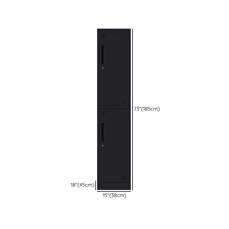 Black Steel Wardrobe with Hinged Door Industrial Storage Cabinet for Bathroom Clearhalo 'Armoires & Wardrobes' 'armoires_wardrobes' 'Bedroom Furniture' 'furn' 'furn_armoires_wardrobes' 'Furniture' 6249875