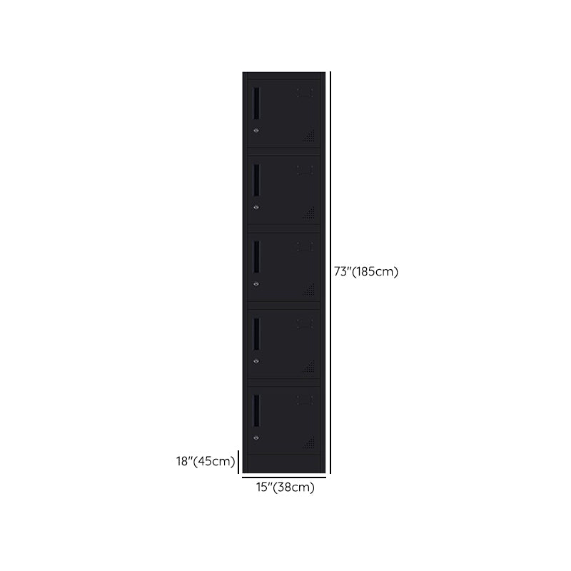 Black Steel Wardrobe with Hinged Door Industrial Storage Cabinet for Bathroom Clearhalo 'Armoires & Wardrobes' 'armoires_wardrobes' 'Bedroom Furniture' 'furn' 'furn_armoires_wardrobes' 'Furniture' 6249878