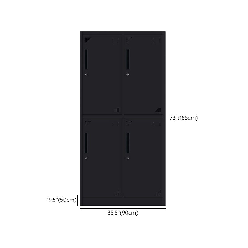 Black Steel Wardrobe with Hinged Door Industrial Storage Cabinet for Bathroom Clearhalo 'Armoires & Wardrobes' 'armoires_wardrobes' 'Bedroom Furniture' 'furn' 'furn_armoires_wardrobes' 'Furniture' 6249879