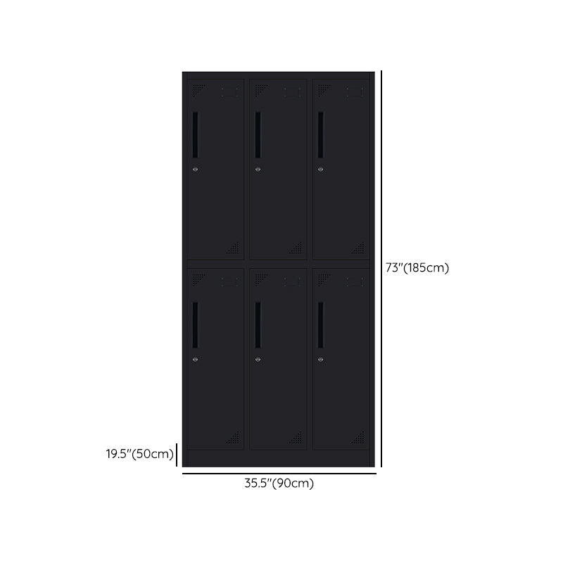 Black Steel Wardrobe with Hinged Door Industrial Storage Cabinet for Bathroom Clearhalo 'Armoires & Wardrobes' 'armoires_wardrobes' 'Bedroom Furniture' 'furn' 'furn_armoires_wardrobes' 'Furniture' 6249880