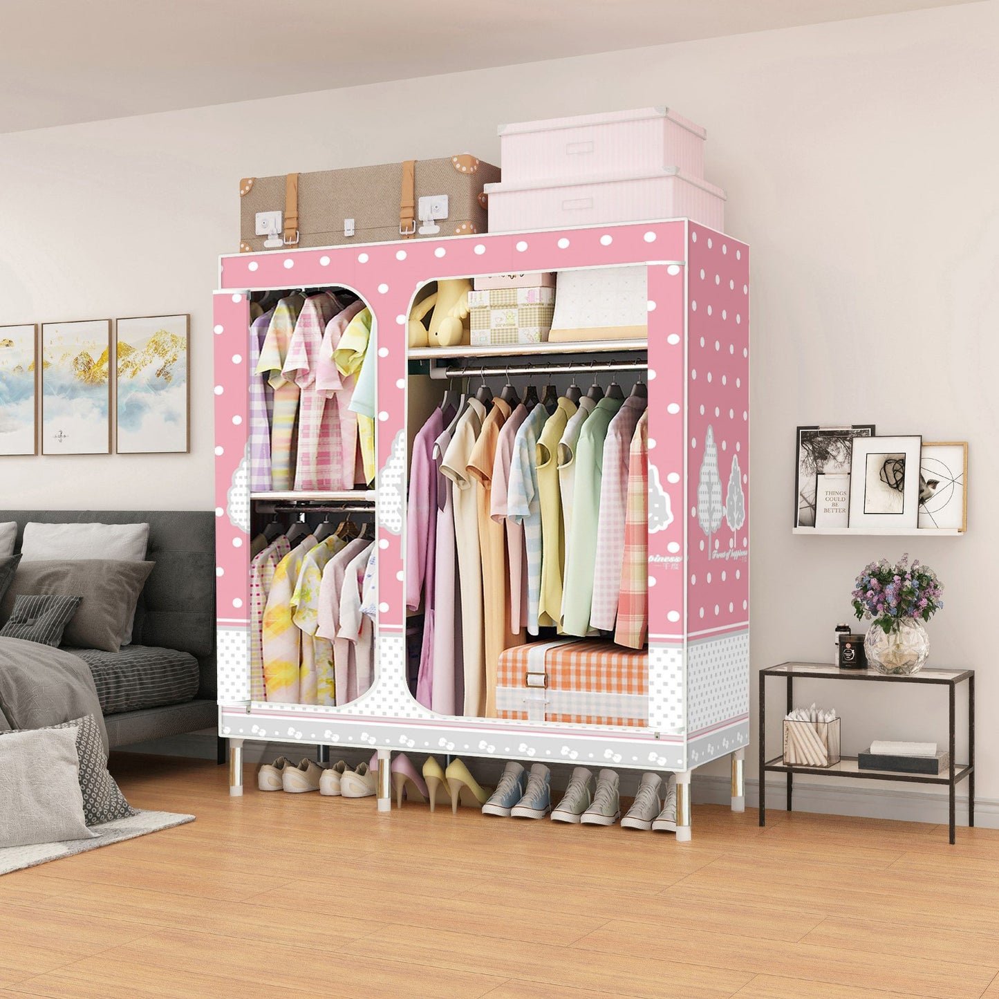 Eigentijdse stijl huisgarderobe stalen garderobe kast met planken