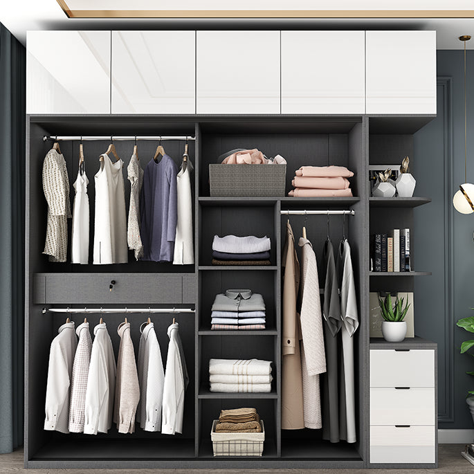 Armoire en bois moderne placard de garde-robe de chambre à coucher blanc avec 2 portes