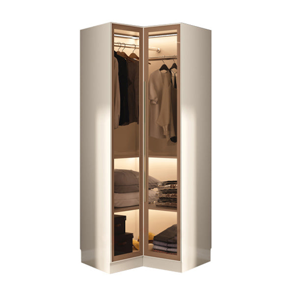 Armoire en bois d'ingénierie avec portes en verre armoire moderne pour chambre à coucher
