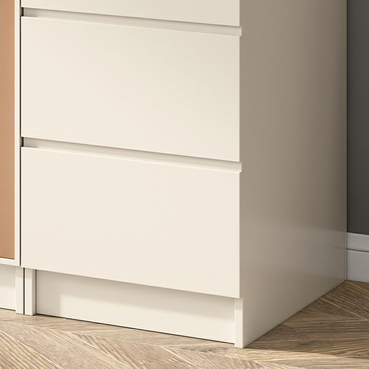 Armoire en bois d'ingénierie avec portes en verre armoire moderne pour chambre à coucher