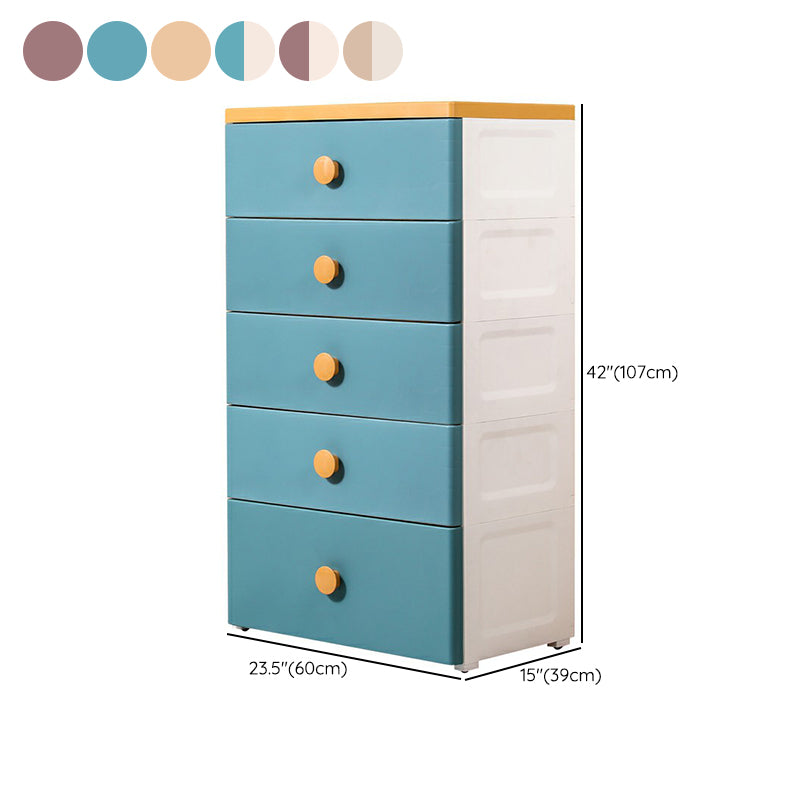 5-drawer Storage Cabinet with Legs Modern Non-Hanging Armoire