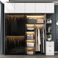 Modern Style Glass Wardrobe 1-Drawer Bedroom Wardrobe Closet Clearhalo 'Armoires & Wardrobes' 'armoires_wardrobes' 'Bedroom Furniture' 'furn' 'furn_armoires_wardrobes' 'Furniture' 6250097
