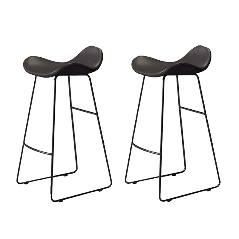 Modern Bar Table Set 1/2/4 Pieces Faux Marble Counter Table with Backless Stools Black 30"H Stools (Set of 2) Clearhalo 'Bar Furniture' 'furn' 'furn_home_bar_bar_sets' 'Furniture' 'Home Bars & Bar Sets' 'home_bar_bar_sets' 'Kitchen & Dining Furniture' 6250111