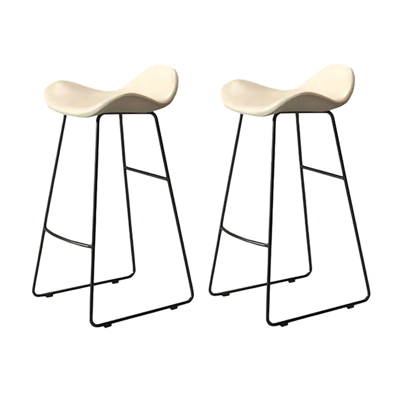 Modern Bar Table Set 1/2/4 Pieces Faux Marble Counter Table with Backless Stools White 30"H Stools (Set of 2) Clearhalo 'Bar Furniture' 'furn' 'furn_home_bar_bar_sets' 'Furniture' 'Home Bars & Bar Sets' 'home_bar_bar_sets' 'Kitchen & Dining Furniture' 6250112