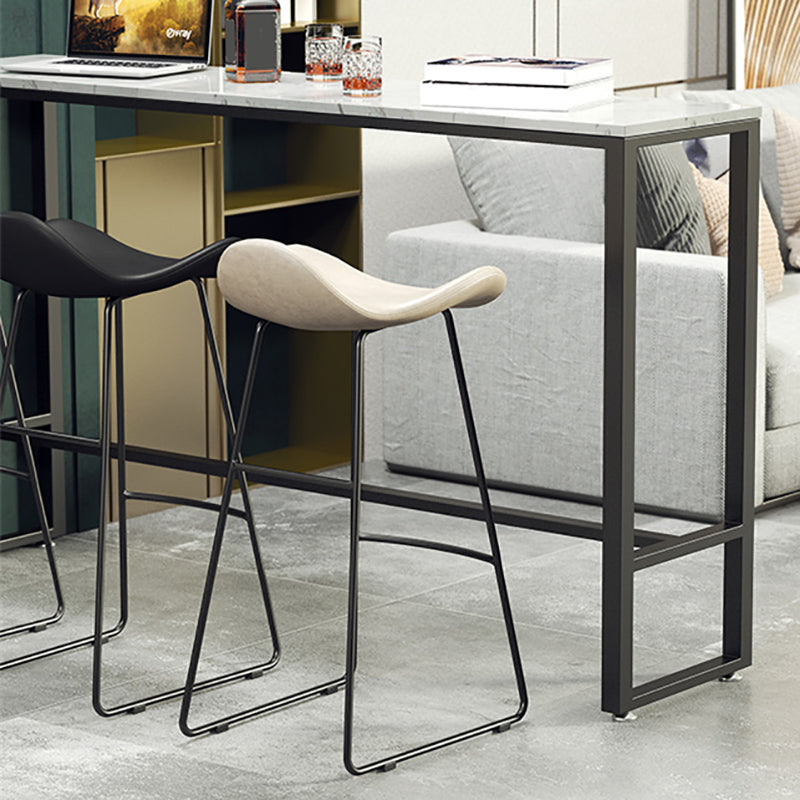 Modern Bar Table Set 1/2/4 Pieces Faux Marble Counter Table with Backless Stools Clearhalo 'Bar Furniture' 'furn' 'furn_home_bar_bar_sets' 'Furniture' 'Home Bars & Bar Sets' 'home_bar_bar_sets' 'Kitchen & Dining Furniture' 6250115