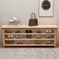 Modern Rubber Wood Bench Rectangle 15"Wide Accent Bench with Shoe Storage 47.2"L x 13.8"W x 21.3"H Natural Clearhalo 'Benches' 'Chairs & Seating' 'furn' 'furn_benches' 'Furniture' 'Living Room Furniture' 6250151