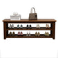 Modern Rubber Wood Bench Rectangle 15"Wide Accent Bench with Shoe Storage Nut-Brown Clearhalo 'Benches' 'Chairs & Seating' 'furn' 'furn_benches' 'Furniture' 'Living Room Furniture' 6250155