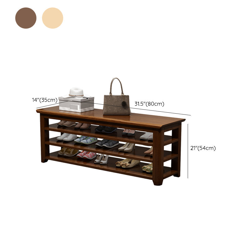 Modern Rubber Wood Bench Rectangle 15"Wide Accent Bench with Shoe Storage Clearhalo 'Benches' 'Chairs & Seating' 'furn' 'furn_benches' 'Furniture' 'Living Room Furniture' 6250168