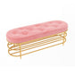 13.65-inch Width Modern Entryway Bench Cushioned Metal Seating Bench Pink Clearhalo 'Benches' 'Chairs & Seating' 'furn' 'furn_benches' 'Furniture' 'Living Room Furniture' 6250173