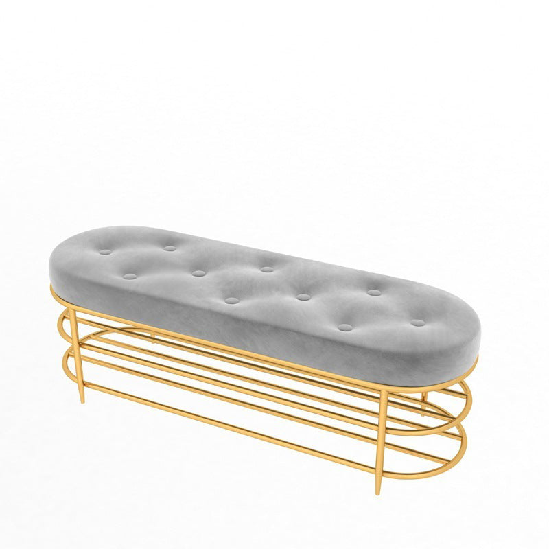 13.65-inch Width Modern Entryway Bench Cushioned Metal Seating Bench Clearhalo 'Benches' 'Chairs & Seating' 'furn' 'furn_benches' 'Furniture' 'Living Room Furniture' 6250178