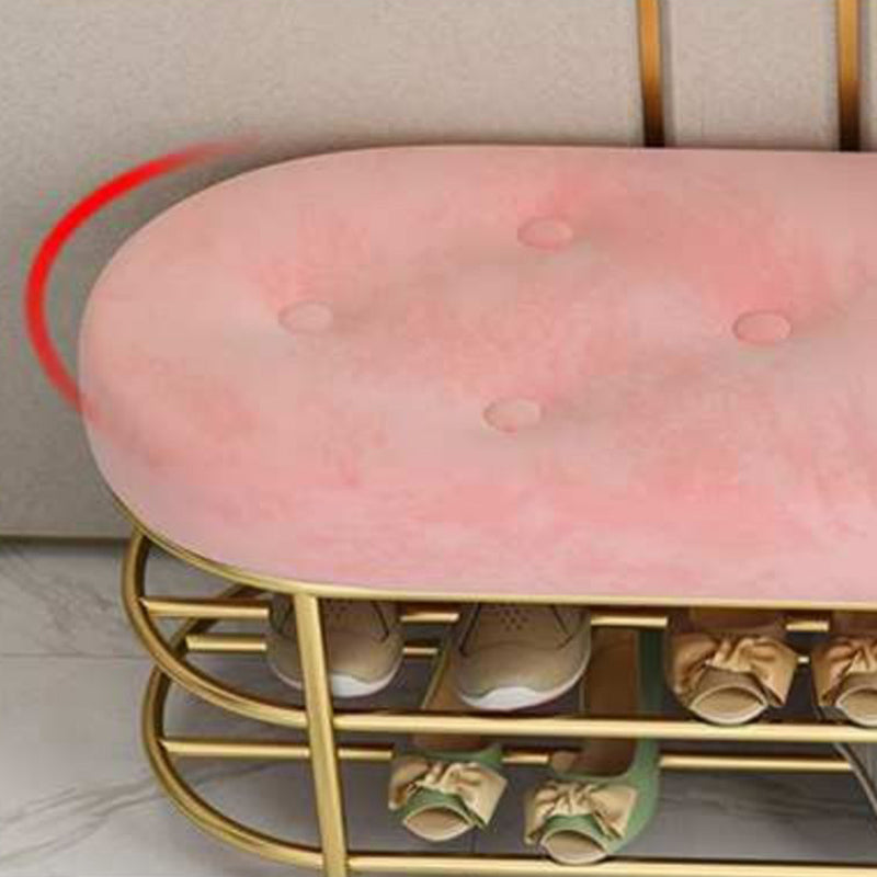 13.65-inch Width Modern Entryway Bench Cushioned Metal Seating Bench Clearhalo 'Benches' 'Chairs & Seating' 'furn' 'furn_benches' 'Furniture' 'Living Room Furniture' 6250179