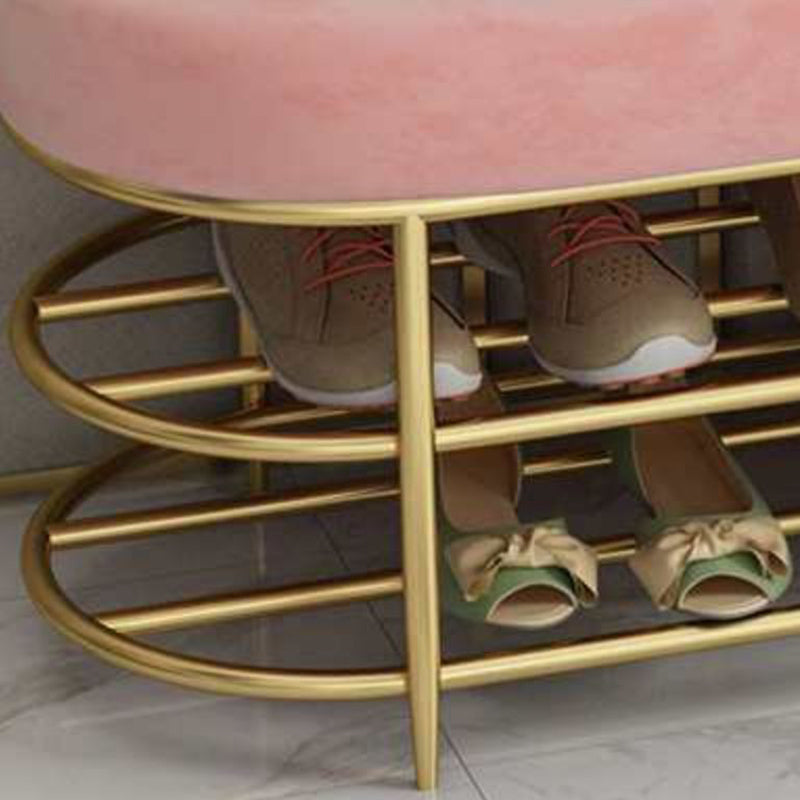 13.65-inch Width Modern Entryway Bench Cushioned Metal Seating Bench Clearhalo 'Benches' 'Chairs & Seating' 'furn' 'furn_benches' 'Furniture' 'Living Room Furniture' 6250181